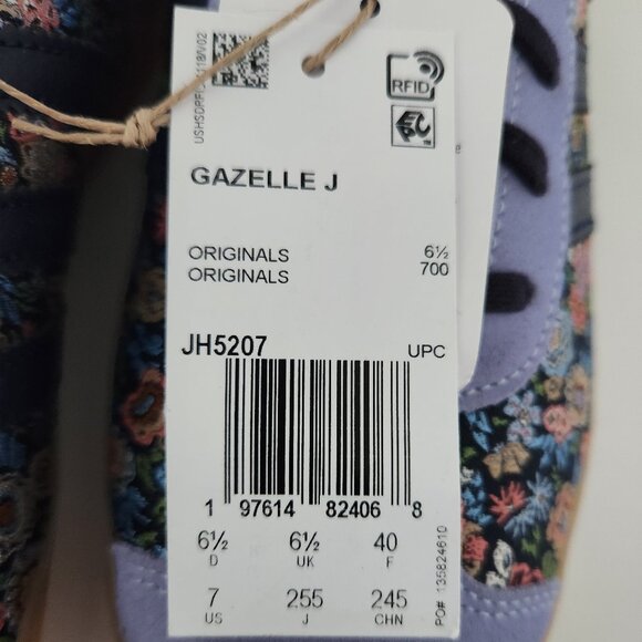 Adidas Gazelle x Liberty London GS Supplier Colour / Gum BRAND NEW - Picture 2 of 4